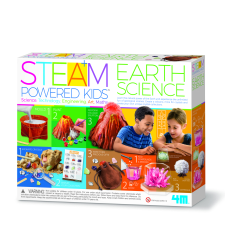 STEM educativ - Kit stiintific - Stiinta Pamantului, STEAM Kids - 4M - BazaRapid.ro