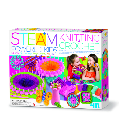 STEM educativ - Kit stiintific - Tricotat si Crosetat, STEAM Kids - 4M - BazaRapid.ro