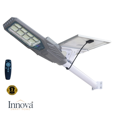 LAMPI SOLARE - Lampa solara Aurum by Innova 600W cu panou solar, senzor, IP66, telecomanda