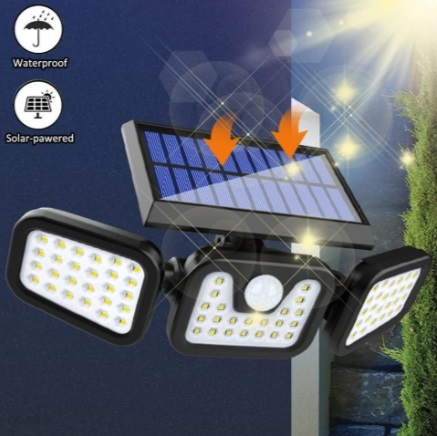 Accesorii Casa - Lampa Solara LED, reglabila, model TRIO, cu senzor crepuscular si senzor de miscare