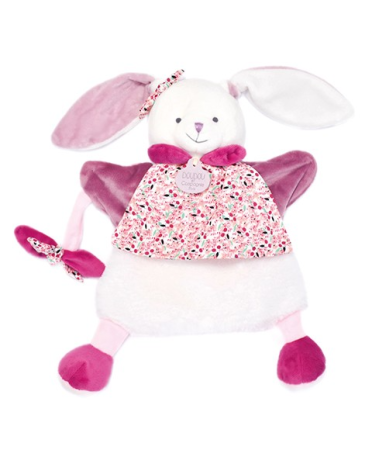 Jucarii Bebelusi si Plus - Marioneta Doudou - iepuras de plus, 28 cm, roz - Doudou et Compagnie - BazaRapid.ro