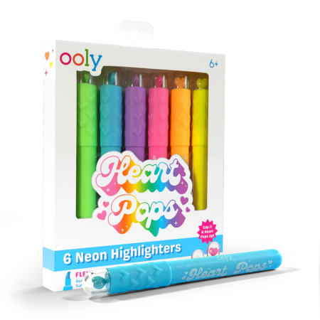 RECHIZITE CREATIVE - Markere - set 6 culori neon - Inimioare, Heart Pops - Ooly - BazaRapid.ro