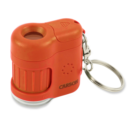 JUCARII - Microscop portabil cu breloc, marire 20x, MicroMini, Orange - Carson - BazaRapid.ro