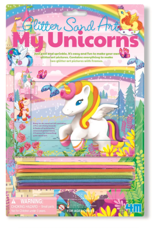 Arts Crafts - Mini set creativ cu nisip si sclipici - Unicorni - 4M - BazaRapid.ro
