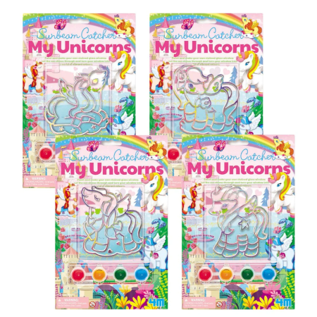 Arts Crafts - Mini set creativ cu vitralii - Unicorni - 4M - BazaRapid.ro