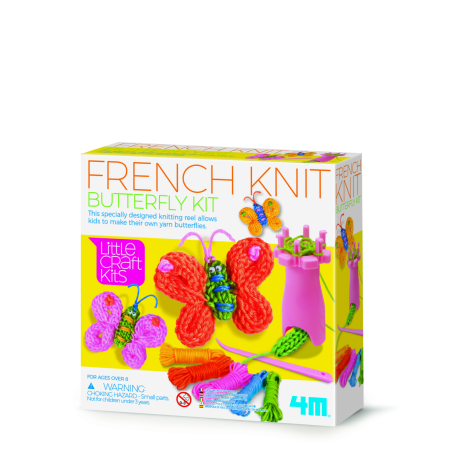 STEM educativ - Mini set creativ - Fluturi tricotati, LittleCraft - 4M - BazaRapid.ro