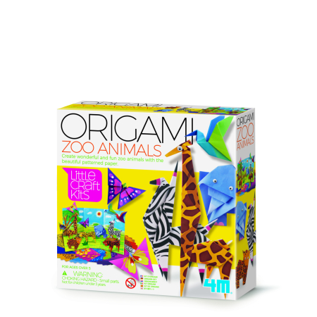 STEM educativ - Mini set creativ - Origami Animale Zoo, LittleCraft - 4M - BazaRapid.ro