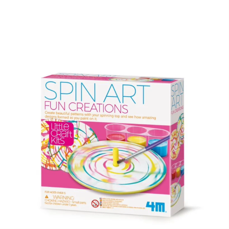 STEM educativ - Mini set creativ - Roata Pictorului Spin Art, LittleCraft - 4M - BazaRapid.ro