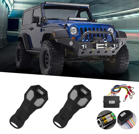 Intrerupatoare auto - Modul cu 2 telecomenzi Wireless pentru actionare Troliu, destinatie Off-Road, ATV, SSV, QUAD (AVX-T100123-8)