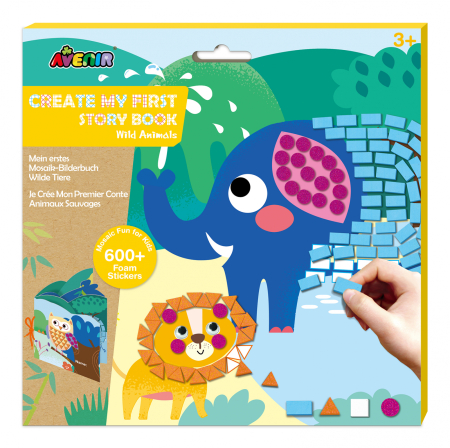 Arts Crafts - Mozaic Prima mea carte de povesti - Animale salbatice - Avenir - BazaRapid.ro
