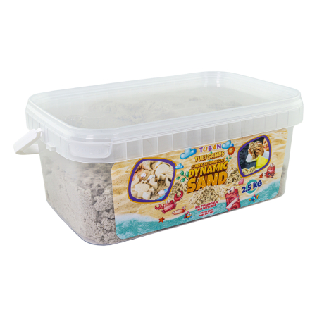 Slime si Jucarii Senzoriale - Nisip senzorial modelabil in cutie - natural, 2,5 kg - Tuban - BazaRapid.ro