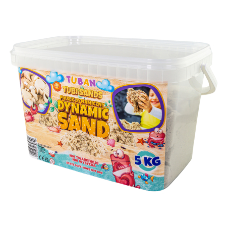 Slime si Jucarii Senzoriale - Nisip senzorial modelabil in cutie - natural, 5 kg - Tuban - BazaRapid.ro