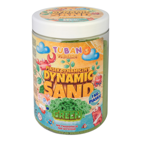 Slime si Jucarii Senzoriale - Nisip senzorial modelabil - verde, 1 kg - Tuban - BazaRapid.ro