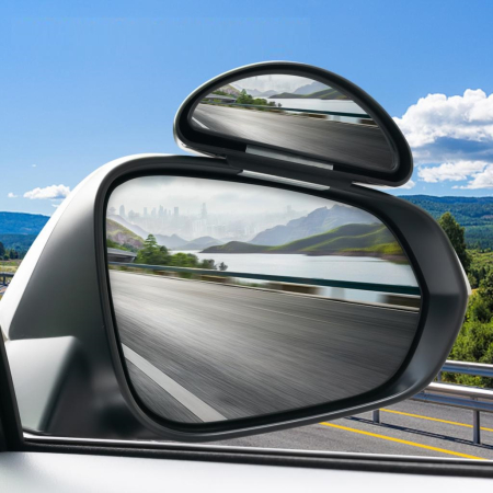 Accesorii Autoturisme - Oglinda suplimentara auto pentru "Unghi Mort", reglabila, cu prindere pe oglinda exterioara