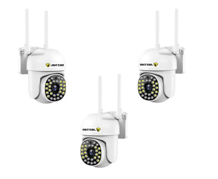 Camere Supraveghere - Pachet 3 x Cameră de Supraveghere Jortan 8161QJ, 28 LED-uri, WiFi, HD, Viziune Nocturnă cu Infraroșu și Protecție IP66, Transmisie Live pe Telefon