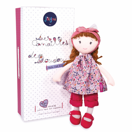 Jucarii Bebelusi si Plus - Papusa Capucine, 36 cm, material textil, rosu - Jolijou - BazaRapid.ro