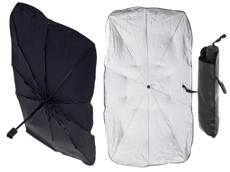 Parasolare si Jaluzele - Parasolar Auto tip umbrela pentru parbriz, dimensiune 78 x 130 cm, culoare neagra