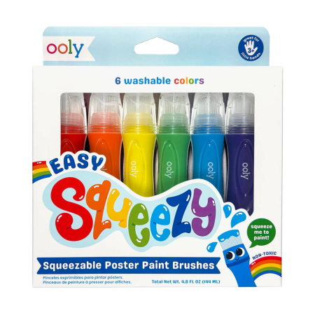 RECHIZITE CREATIVE - Pensule cu vopsea lichida Easy Squeezy - Set de 6 - Ooly - BazaRapid.ro