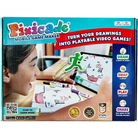 JUCARII - Pixicade - kit creativ multipremiat pentru a transforma desenele copiilor in jocuri video pentru mobil sau tableta, editie jocuri nelimitate - Pixicade - BazaRapid.ro