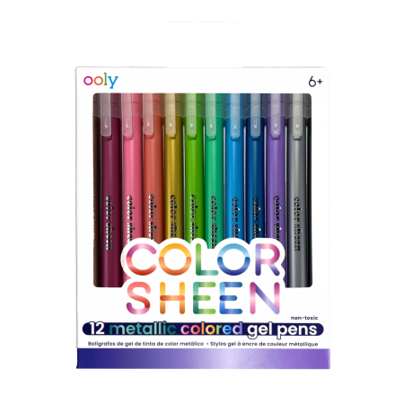 RECHIZITE CREATIVE - Pixuri cu gel colorate Metalice Color Sheen - Set de 12 - Ooly - BazaRapid.ro