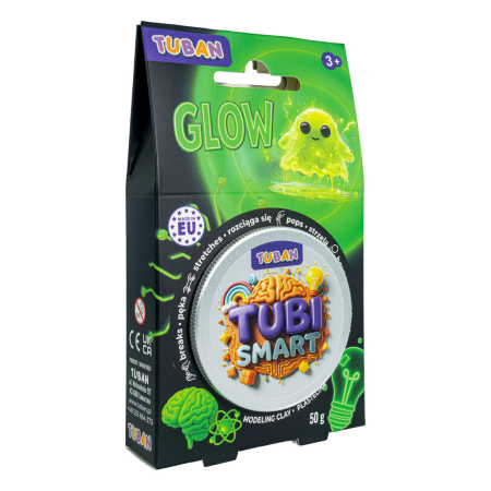 Slime si Jucarii Senzoriale - Plastilina creativa inteligenta TUBI SMART - Glow, 50 g - Tuban - BazaRapid.ro