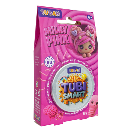 Slime si Jucarii Senzoriale - Plastilina creativa inteligenta TUBI SMART - Milky Pink, 50 g - Tuban - BazaRapid.ro
