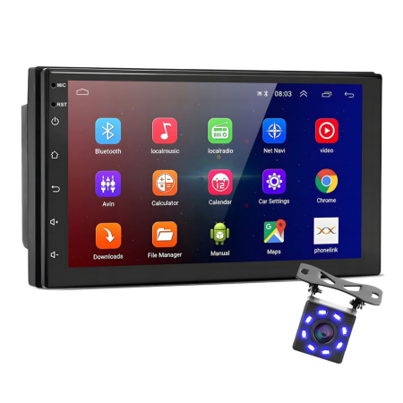 Accesorii Autoturisme - Player Video Auto cu ANDROID si GPS + Camera Marsarier INCLUSA, dimensiune 2DIN, TouchScreen de 7 inch, 4 x 45W, model WDS-40 cu Bluetooth, Handsfree, Radio, MP3, WMA, MP4, Telecomanda