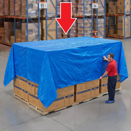 Capace Prezoane - Prelata Impermeabila cu ochiuri metalice de prindere, dimensiune 4,0m x 5,0m, densitate 80g/m2, culoare albastra