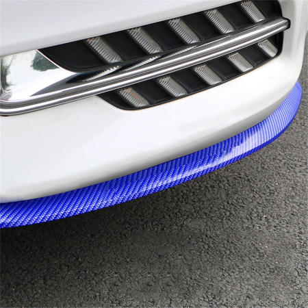Accesorii Autoturisme - Prelungire Bară Universală și Protecție Spoiler din Cauciuc, Textură Carbon Albastru, Lungime 2.5m
