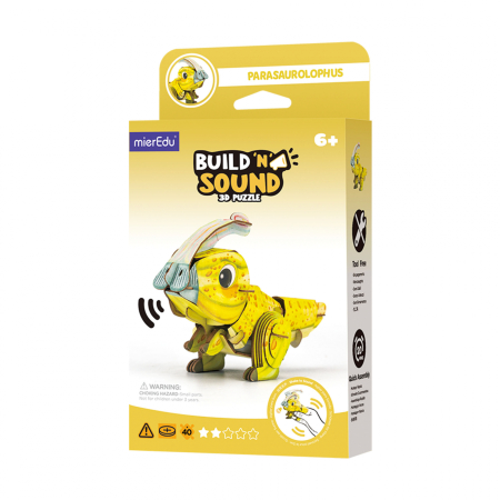JUCARII - Puzzle 3D cu sunete - Parasaurolophus, Build n Sound - mierEdu - BazaRapid.ro