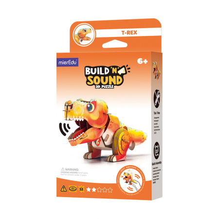 JUCARII - Puzzle 3D cu sunete - Tyrannosaurus Rex, Build n Sound - mierEdu - BazaRapid.ro