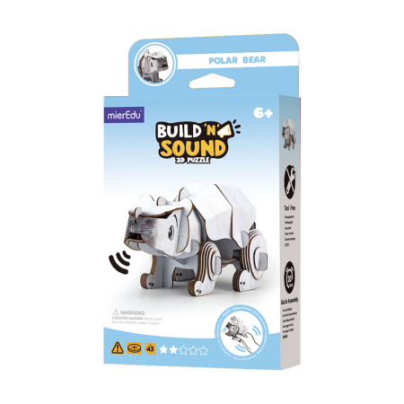JUCARII - Puzzle 3D cu sunete - Urs polar, Build n Sound - mierEdu - BazaRapid.ro