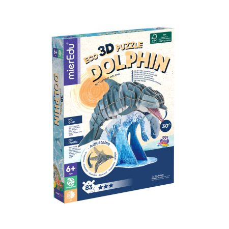 Puzzle 3D ECO - Delfin cu bot gros (deluxe) - mierEdu - BazaRapid.ro