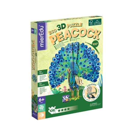 Puzzle 3D ECO - Paun (deluxe) - mierEdu - BazaRapid.ro
