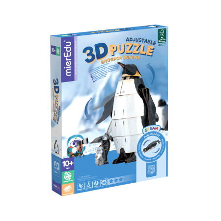 JUCARII - Puzzle 3D reglabil - Pinguin Imperial (deluxe) - mierEdu - BazaRapid.ro