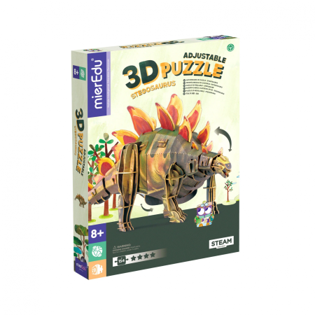 JUCARII - Puzzle 3D reglabil - STEGOSAURUS (deluxe) - mierEdu - BazaRapid.ro