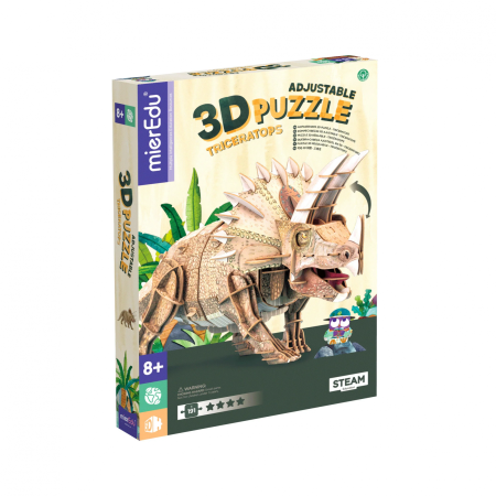 JUCARII - Puzzle 3D reglabil - TRICERATOPS (deluxe) - mierEdu - BazaRapid.ro