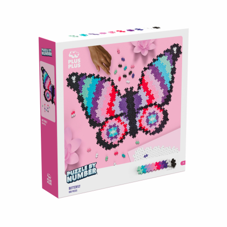 Seturi Constructie - Puzzle pe numere Plus-Plus, 500 piese, Fluture - Plus Plus - BazaRapid.ro