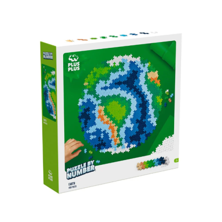 Seturi Constructie - Puzzle pe numere Plus-Plus, 800 piese, Pamantul - Plus Plus - BazaRapid.ro