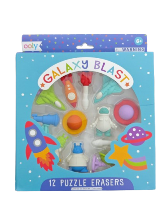 RECHIZITE CREATIVE - Radiere tip puzzle - Galaxie (Set de 12) - Ooly - BazaRapid.ro