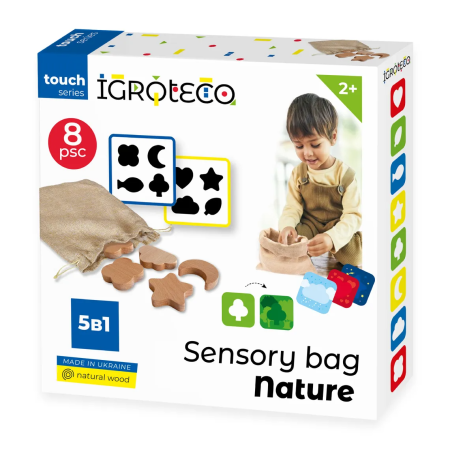 Jucarii din lemn - Sac senzorial , zNatura, - Igroteco - BazaRapid.ro