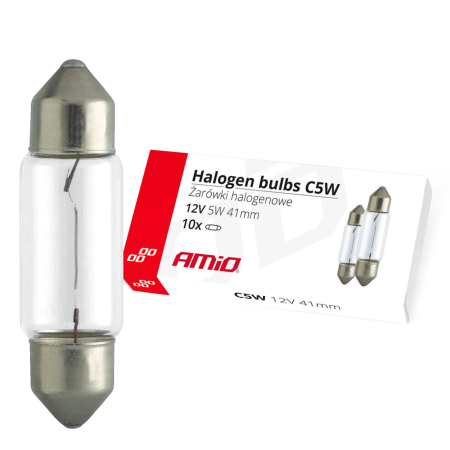 Becuri Halogen - Set 10 becuri cu halogen C5W Festoon, 41mm, 12V
