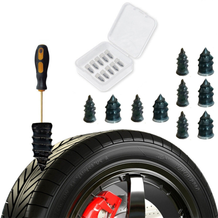 Accesorii Casa - Set 10 stifturi vulcanizatoare pentru repararea rapida a anvelopelor (kit reparatie pana)