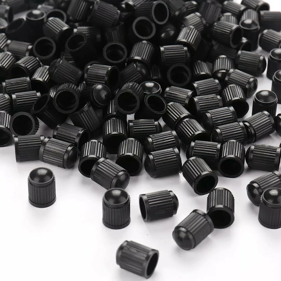 Accesorii Autoturisme - Set 100 buc. capace valva/ventil, material plastic, culoare Neagra, pentru Autoturisme, Camioane, Biciclete, Moto, ATV, Quad