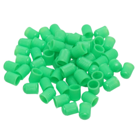 Accesorii Autoturisme - Set 100 buc. capace valva/ventil, material plastic, culoare Verde, pentru Autoturisme, Camioane, Biciclete, Moto, ATV, Quad