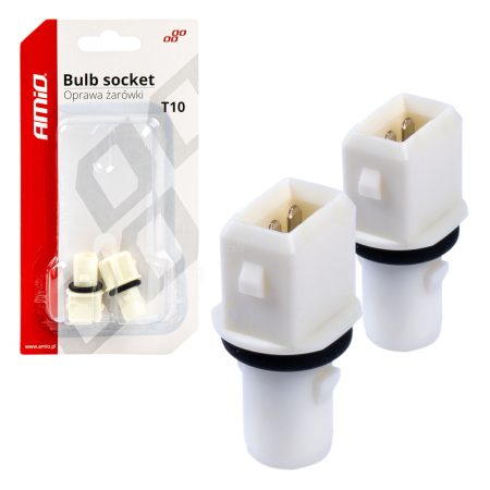 Sigurante si Conectori - Set 2 socluri bec T10, W5W, W3W, W16W, cu garnitura din cauciuc