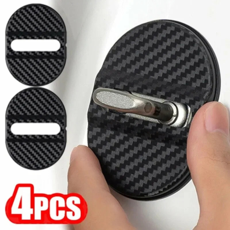 Auto - Moto - Set 4 buc. Ornamente Inchidere Usa, finisaj Carbon, culoare Neagra