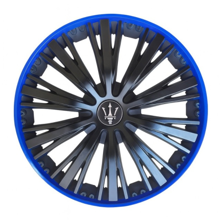 Accesorii Autoturisme - Set 4 capace roti VELAR Pulse Blue, design Sport cu accente albastre, ABS rezistent, Universal, pentru jante R15
