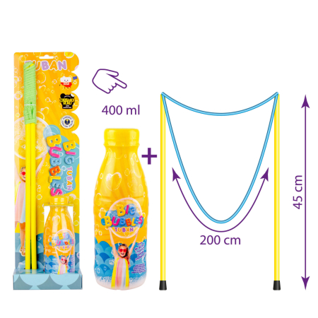 Slime si Jucarii Senzoriale - Set Baloane de Sapun - Bagheta + solutie 400 ml - Tuban - BazaRapid.ro
