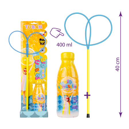 Slime si Jucarii Senzoriale - Set Baloane de sapun gigante - accesoriu fluture + solutie 400 ml - Tuban - BazaRapid.ro